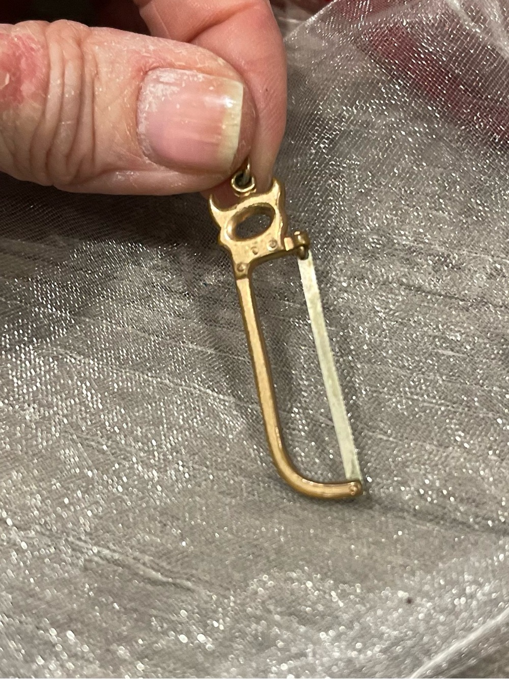 Gold/Silver Mini Saw Pendant Necklace Charm